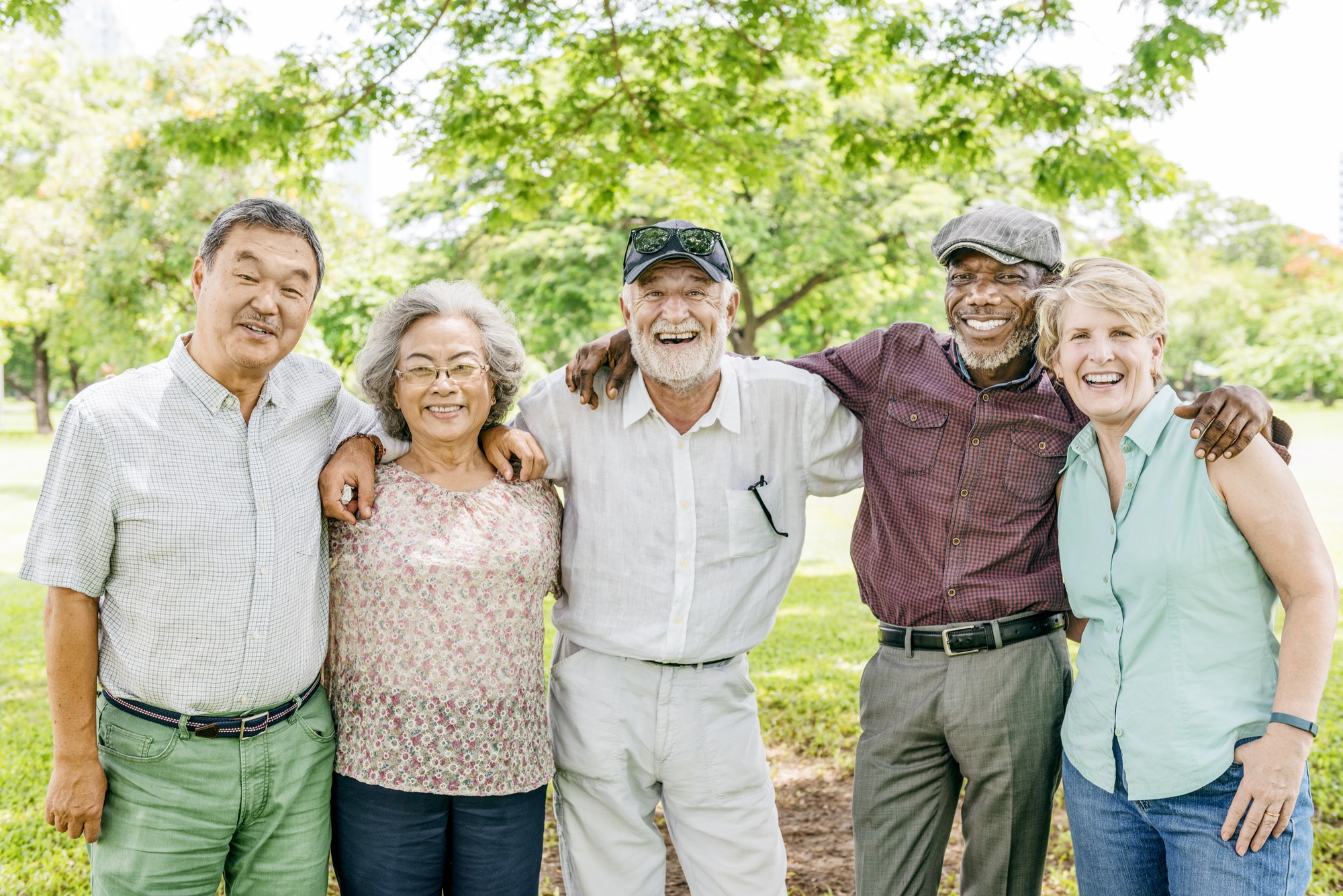 Group of Senior Retirement Friends Happiness Concept.